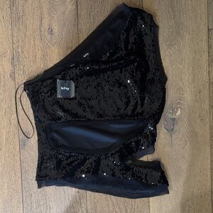 KHY Black Sequin Top NWT